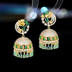925 Silver Needles Stereoscopic Wind Chime Fringed Boho Earrings