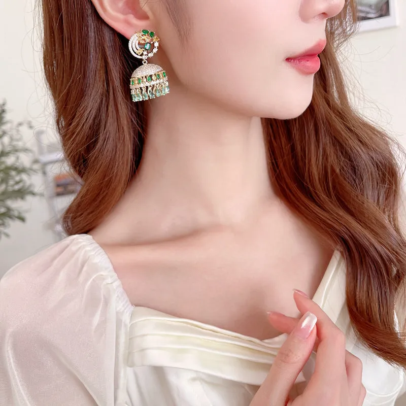 925 Silver Needles Stereoscopic Wind Chime Fringed Boho Earrings