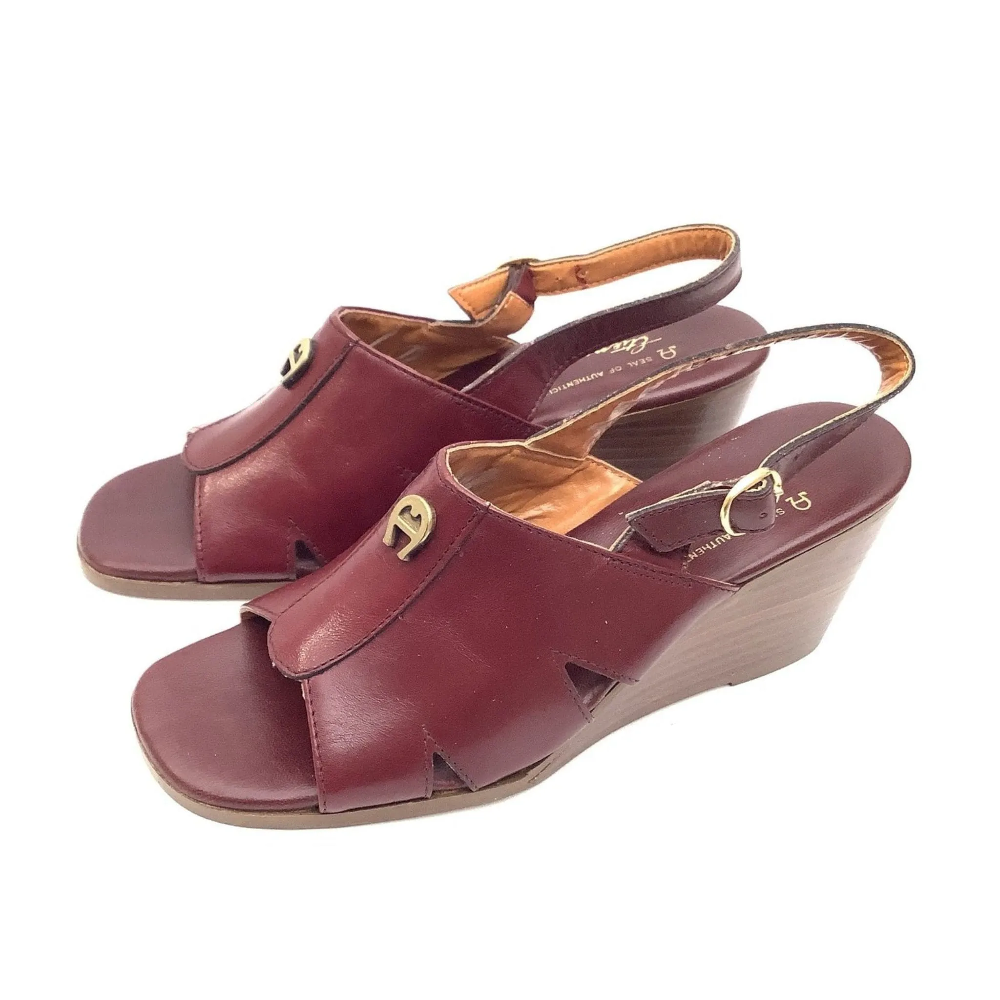 Aigner Oxblood Wedges