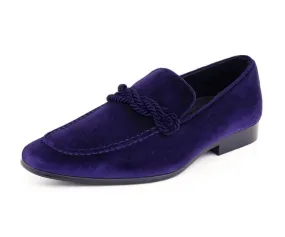 Amali Ornate Velvet Smoking Slippers For Men Black Velvet
