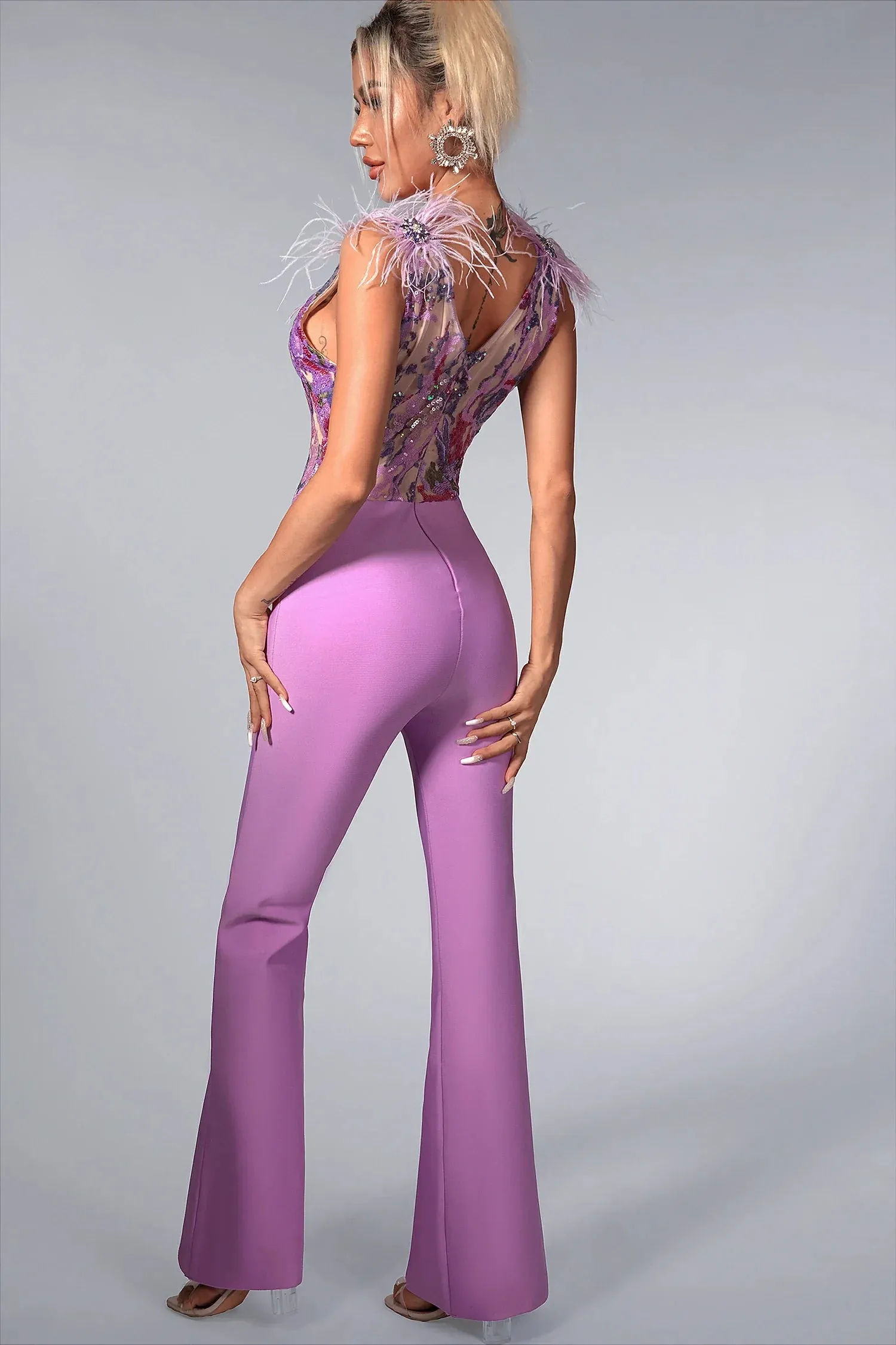 Amalija Sequin Floral Jumpsuit