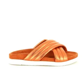 Antichi Romani 2062 Orange Cross-Strap Slides