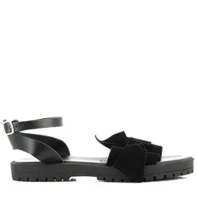 Antichi Romani 896 Nero Black Slingback Sandals