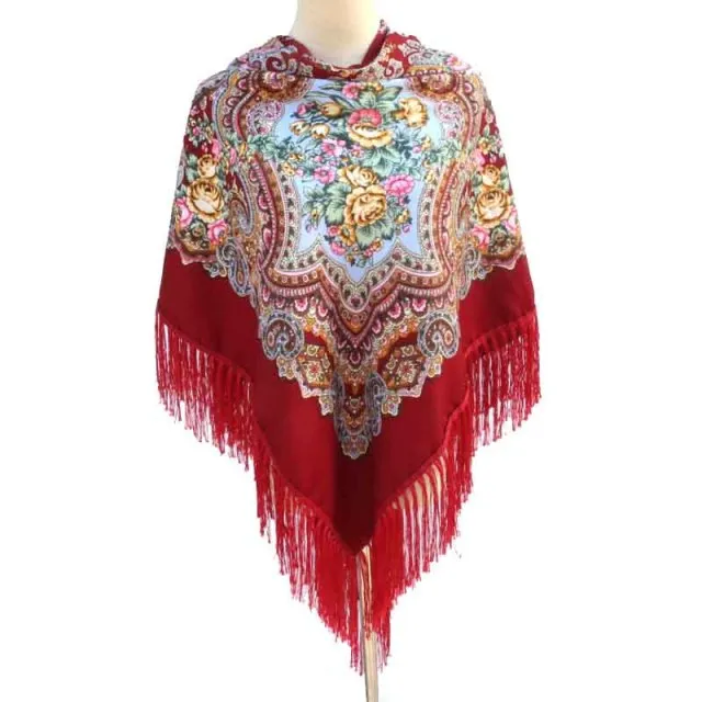 Babushka Shawl Large Fringed Scarves 160*160cm