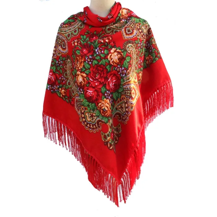 Babushka Shawl Large Fringed Scarves 160*160cm