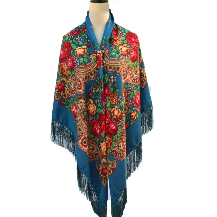 Babushka Shawl Large Fringed Scarves 160*160cm