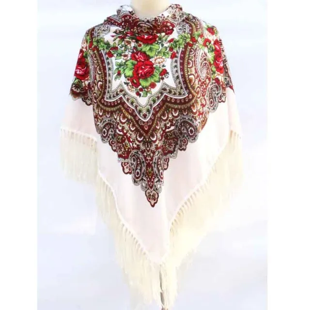 Babushka Shawl Large Fringed Scarves 160*160cm