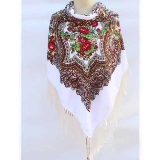 Babushka Shawl Large Fringed Scarves 160*160cm