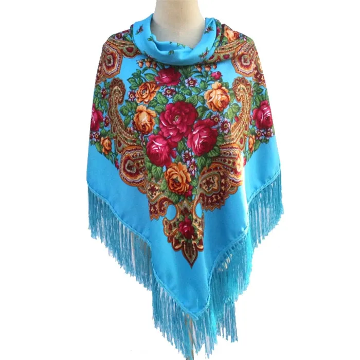 Babushka Shawl Large Fringed Scarves 160*160cm