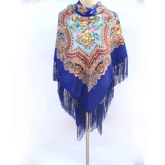 Babushka Shawl Large Fringed Scarves 160*160cm