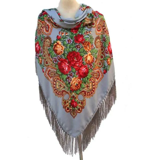 Babushka Shawl Large Fringed Scarves 160*160cm