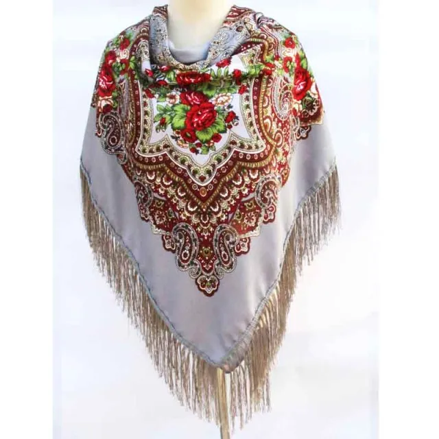Babushka Shawl Large Fringed Scarves 160*160cm