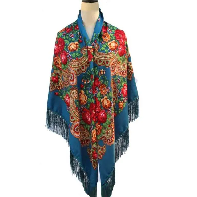 Babushka Shawl Large Fringed Scarves 160*160cm