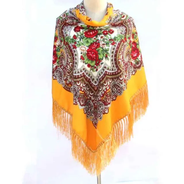 Babushka Shawl Large Fringed Scarves 160*160cm