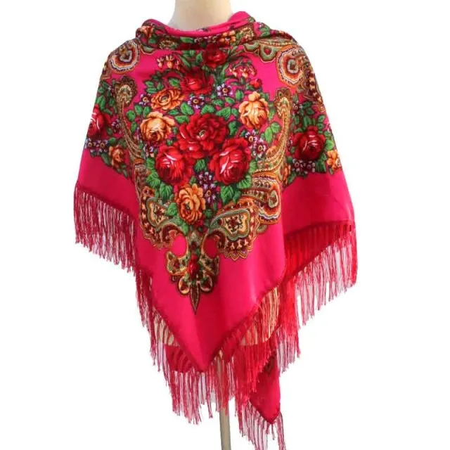 Babushka Shawl Large Fringed Scarves 160*160cm