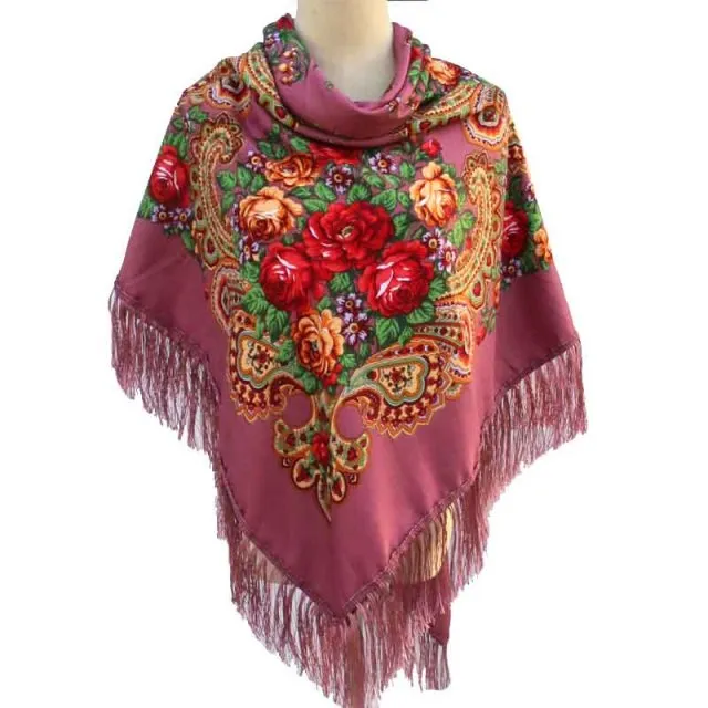 Babushka Shawl Large Fringed Scarves 160*160cm