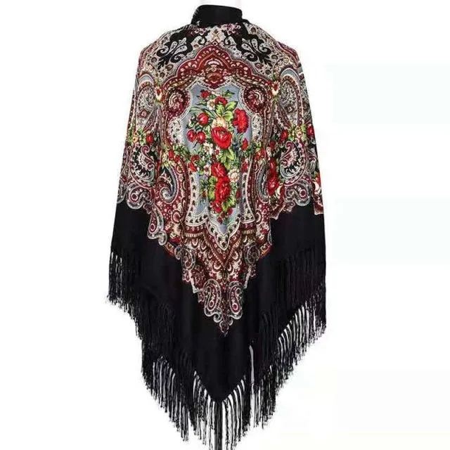 Babushka Shawl Large Fringed Scarves 160*160cm
