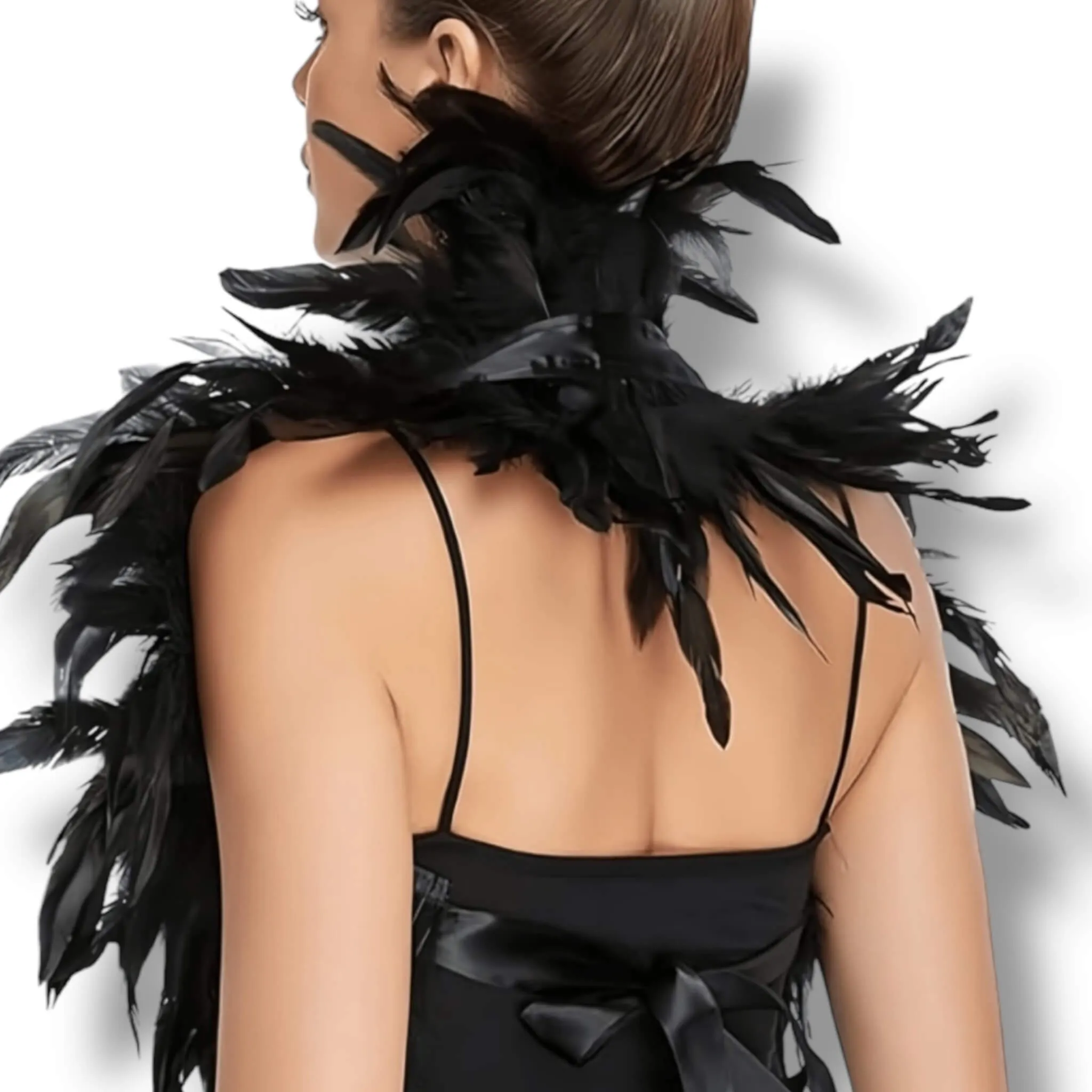 Black Feather Shoulder Wrap