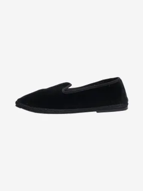Black velvet slip-on shoes - size EU 37