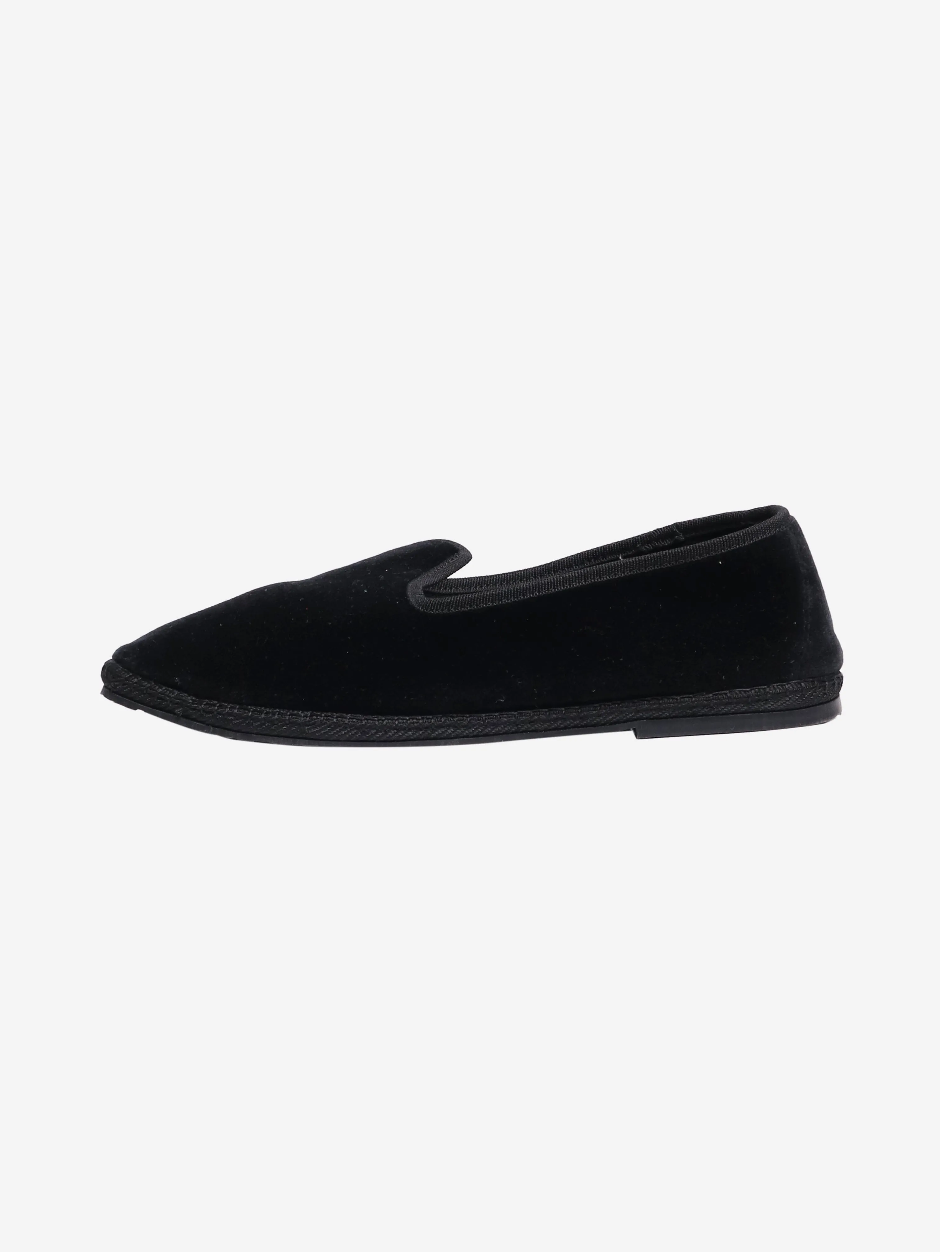 Black velvet slip-on shoes - size EU 37