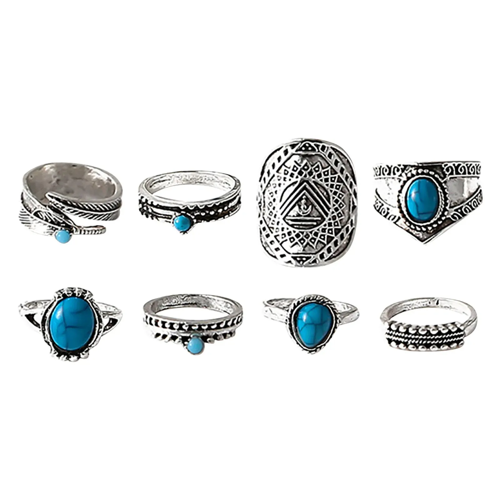 Boho 8-Piece Ring Set