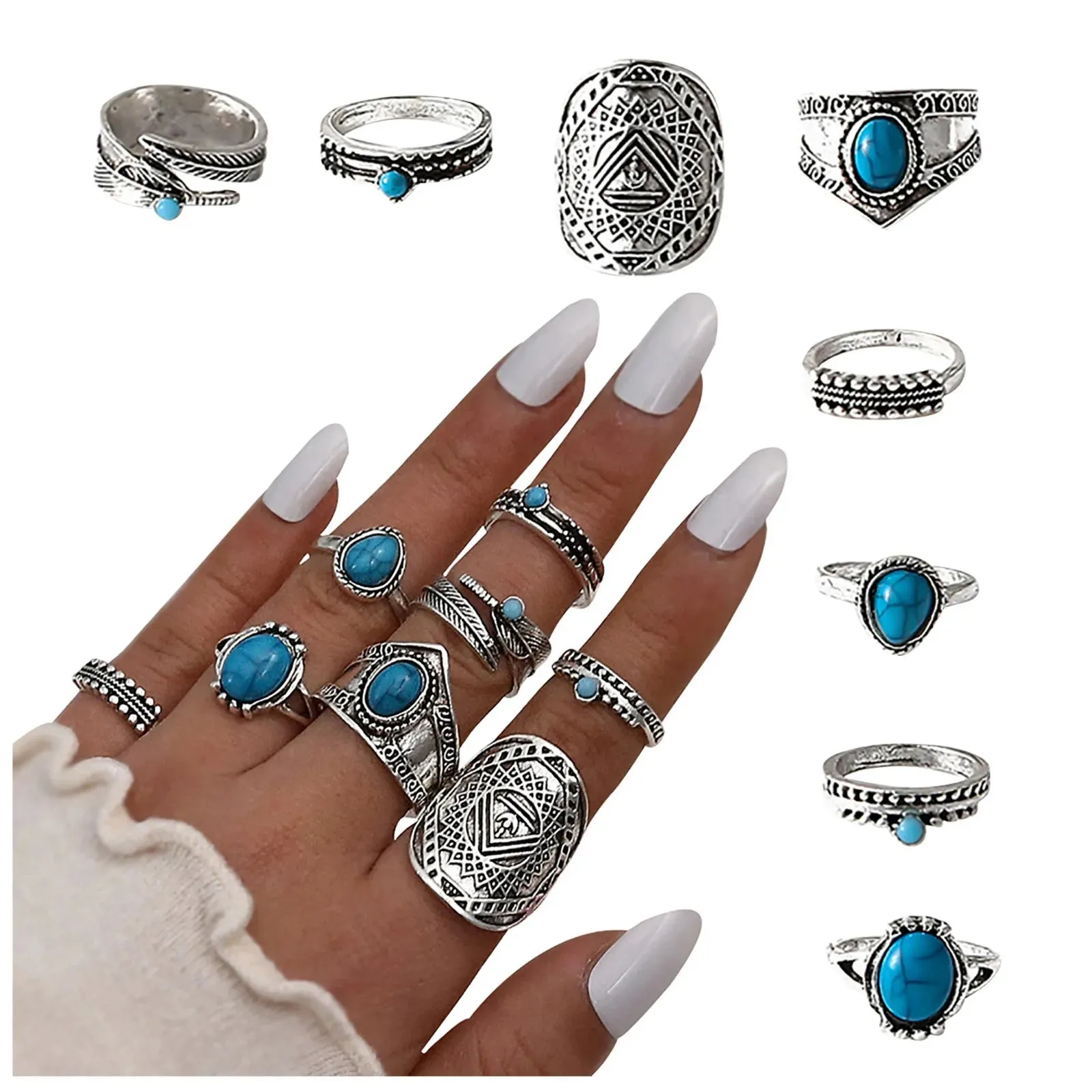 Boho 8-Piece Ring Set