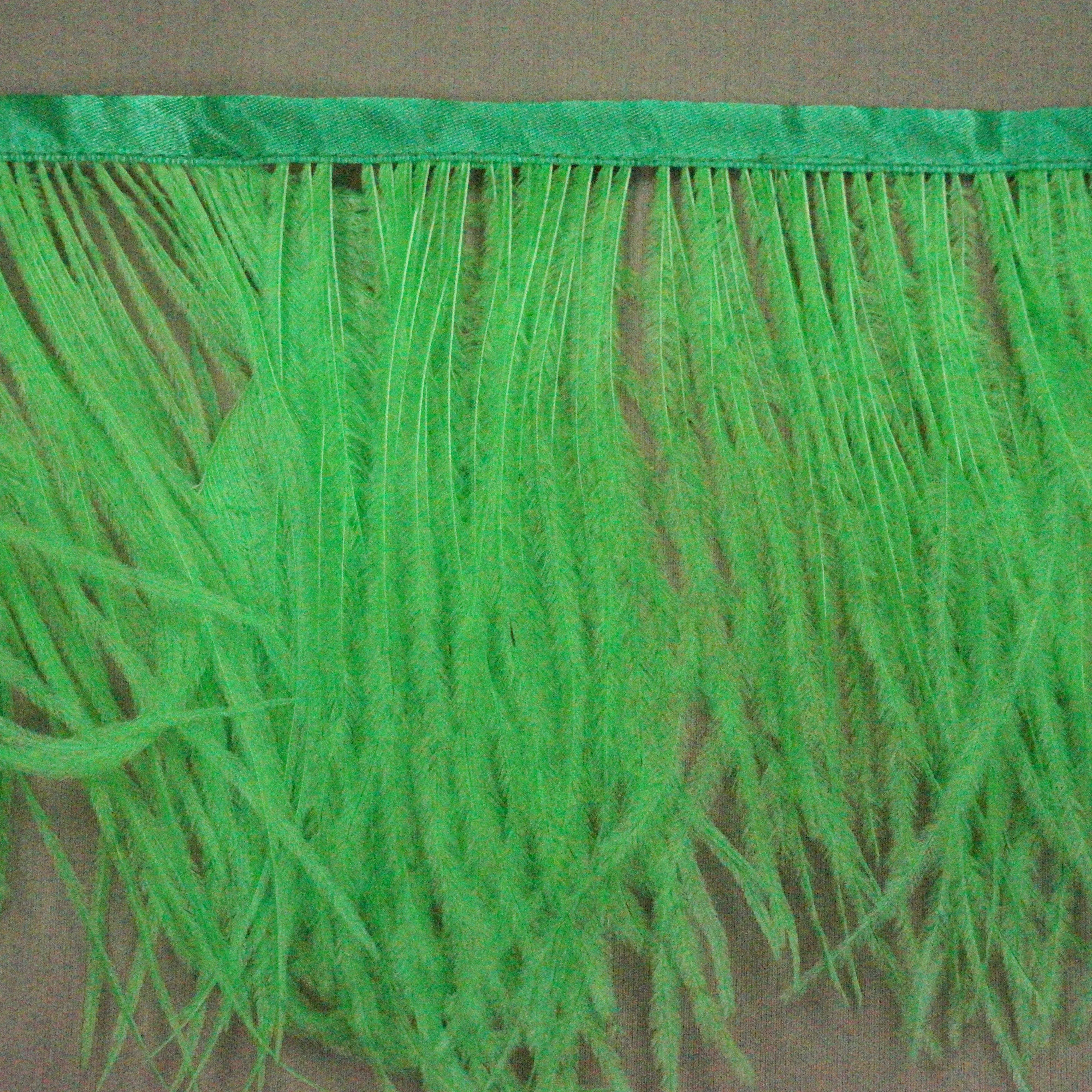 Bright Green Ostrich Feather Trim 2 PLY
