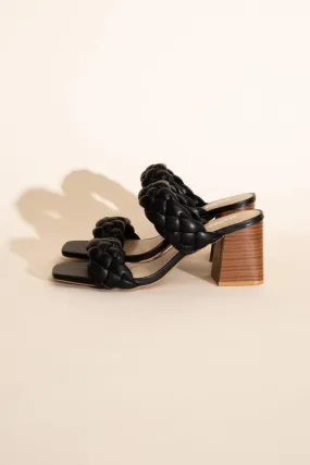 BUGGY-S BRAIDED STRAP MULE HEELS