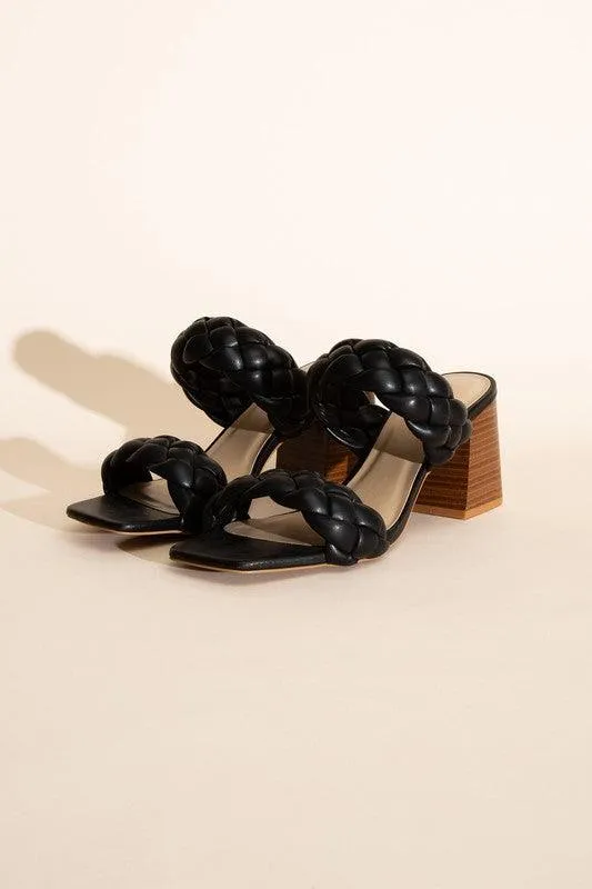 BUGGY-S BRAIDED STRAP MULE HEELS