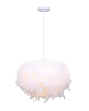 Canarm IPL738B01WH Aldora White Feather Pendant