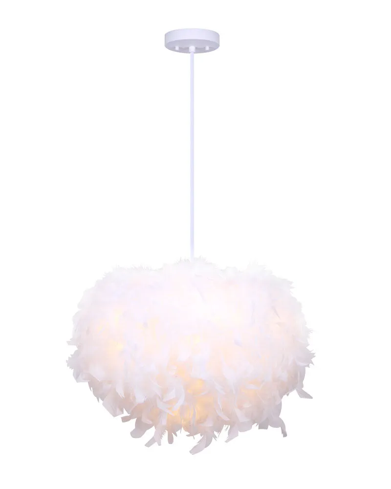 Canarm IPL738B01WH Aldora White Feather Pendant
