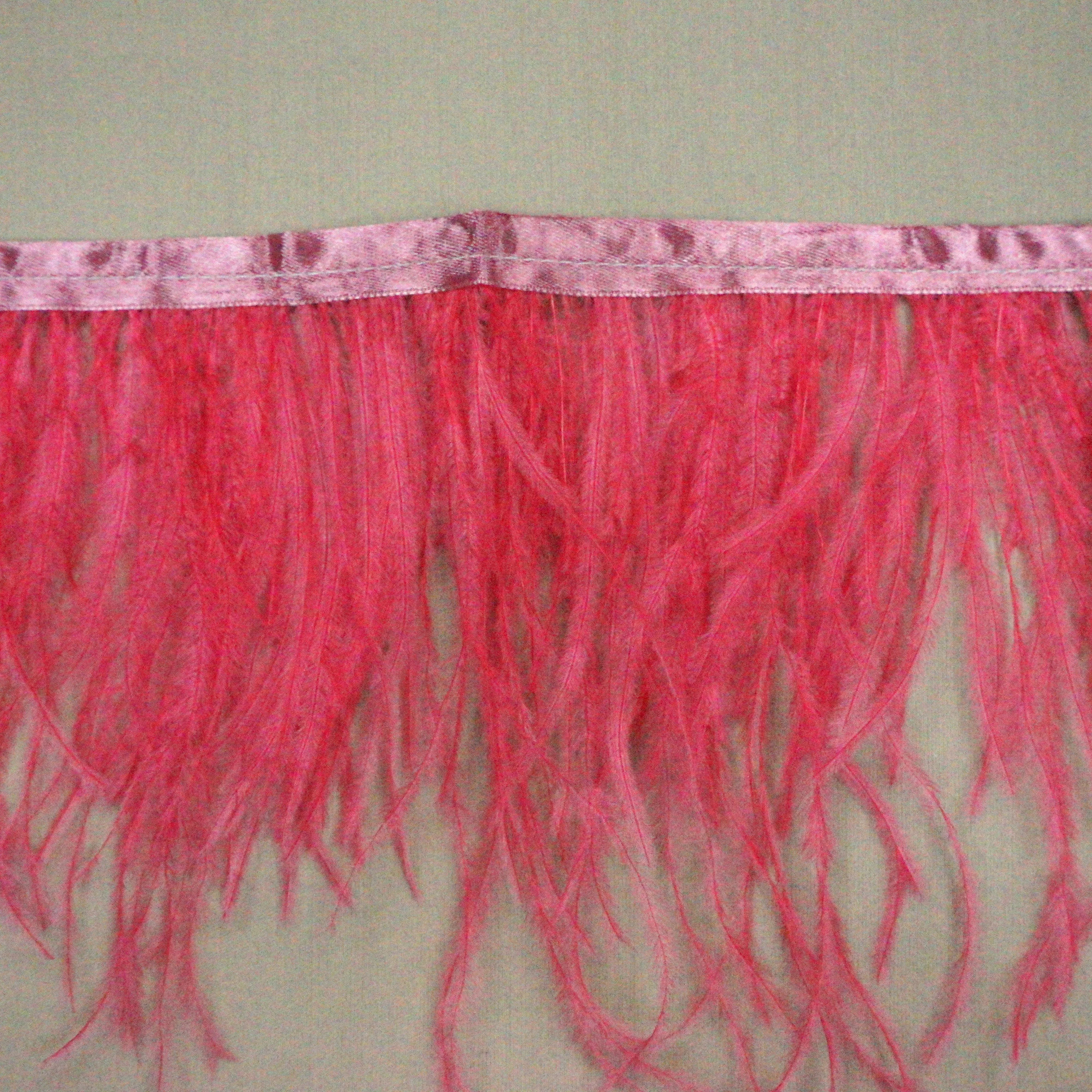 Carnation Pink Ostrich Feather Trim 2 PLY