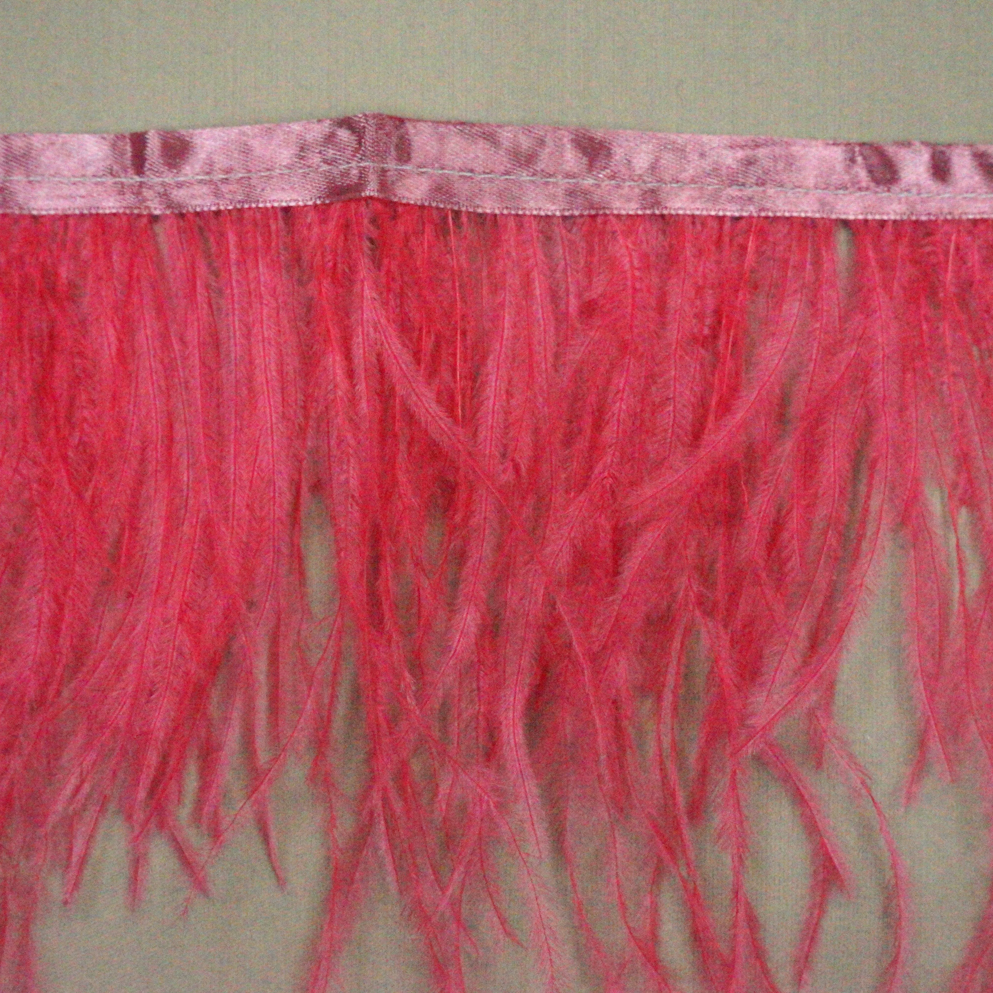 Carnation Pink Ostrich Feather Trim 2 PLY
