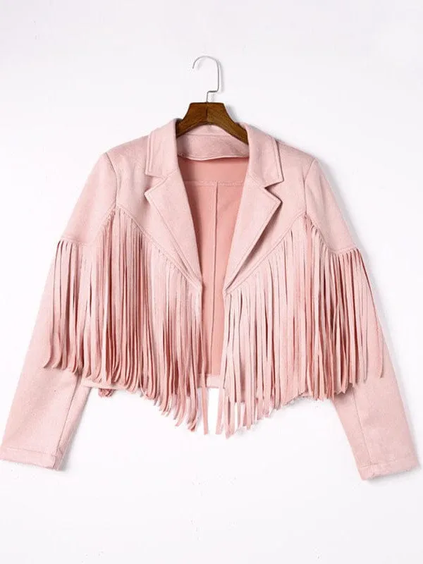 Casual Fringe Suede Jacket for Women