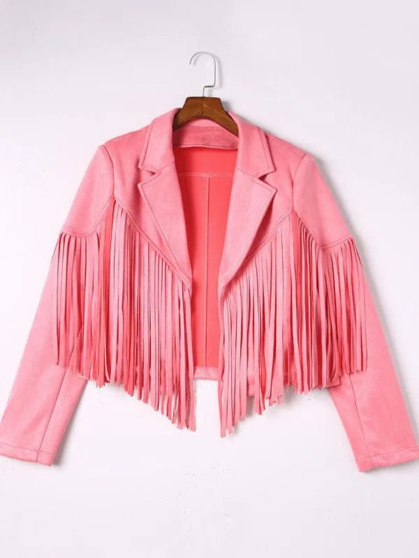 Casual Fringe Suede Jacket for Women