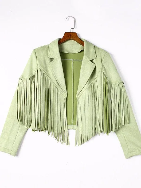 Casual Fringe Suede Jacket for Women
