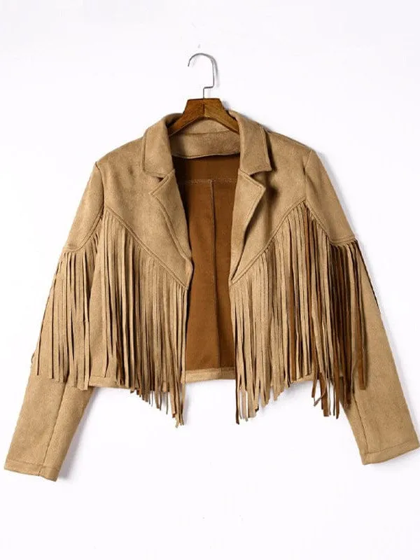 Casual Fringe Suede Jacket for Women