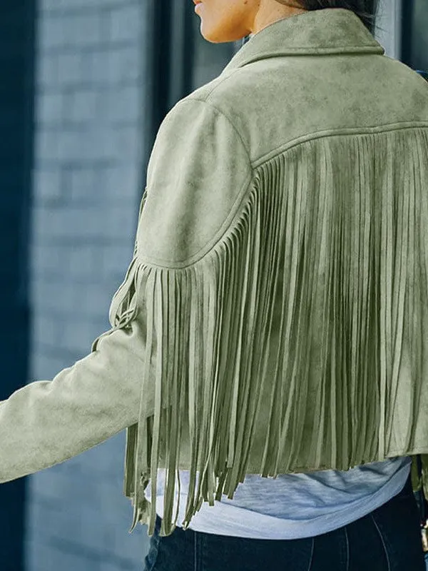 Casual Fringe Suede Jacket for Women