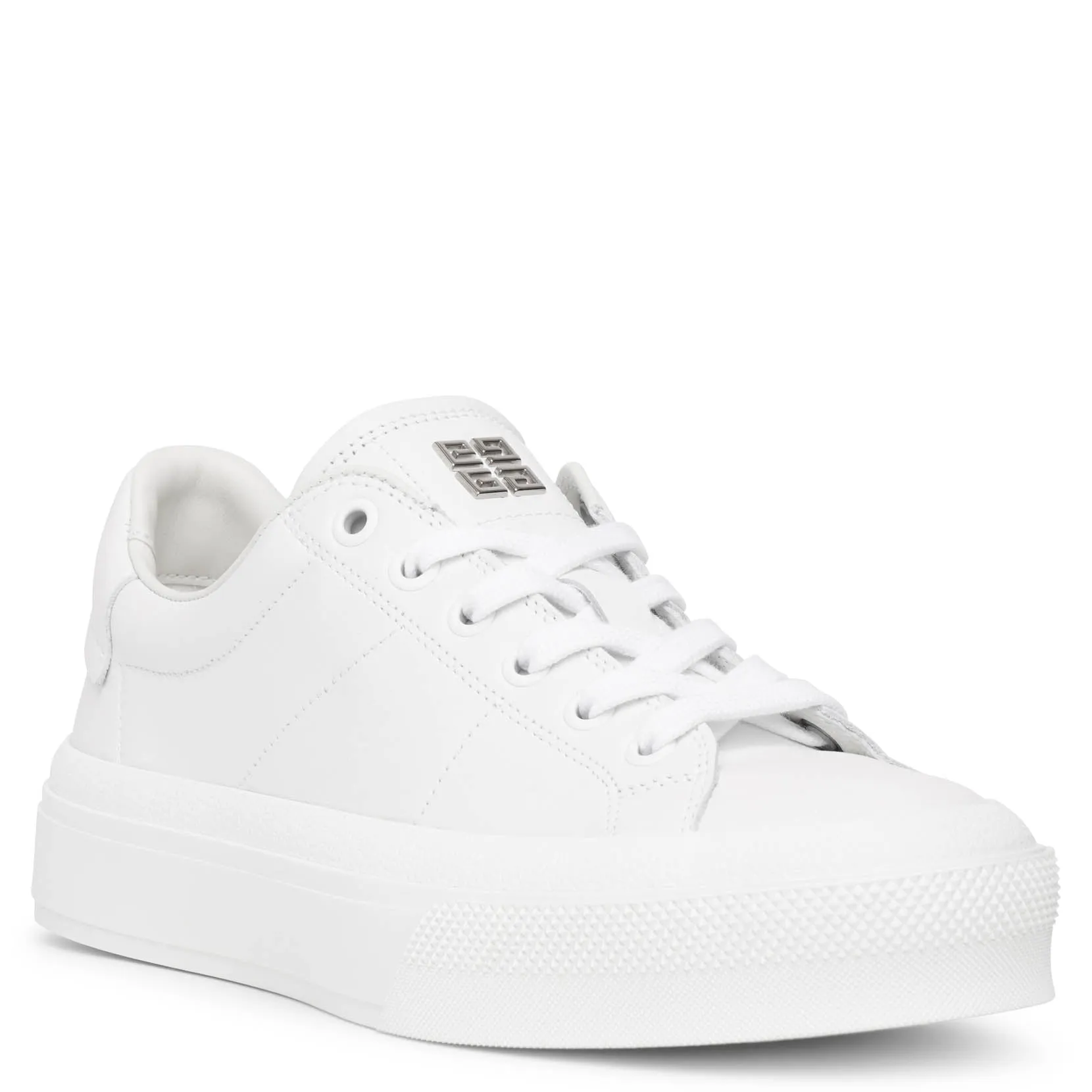 City court white leather sneakers