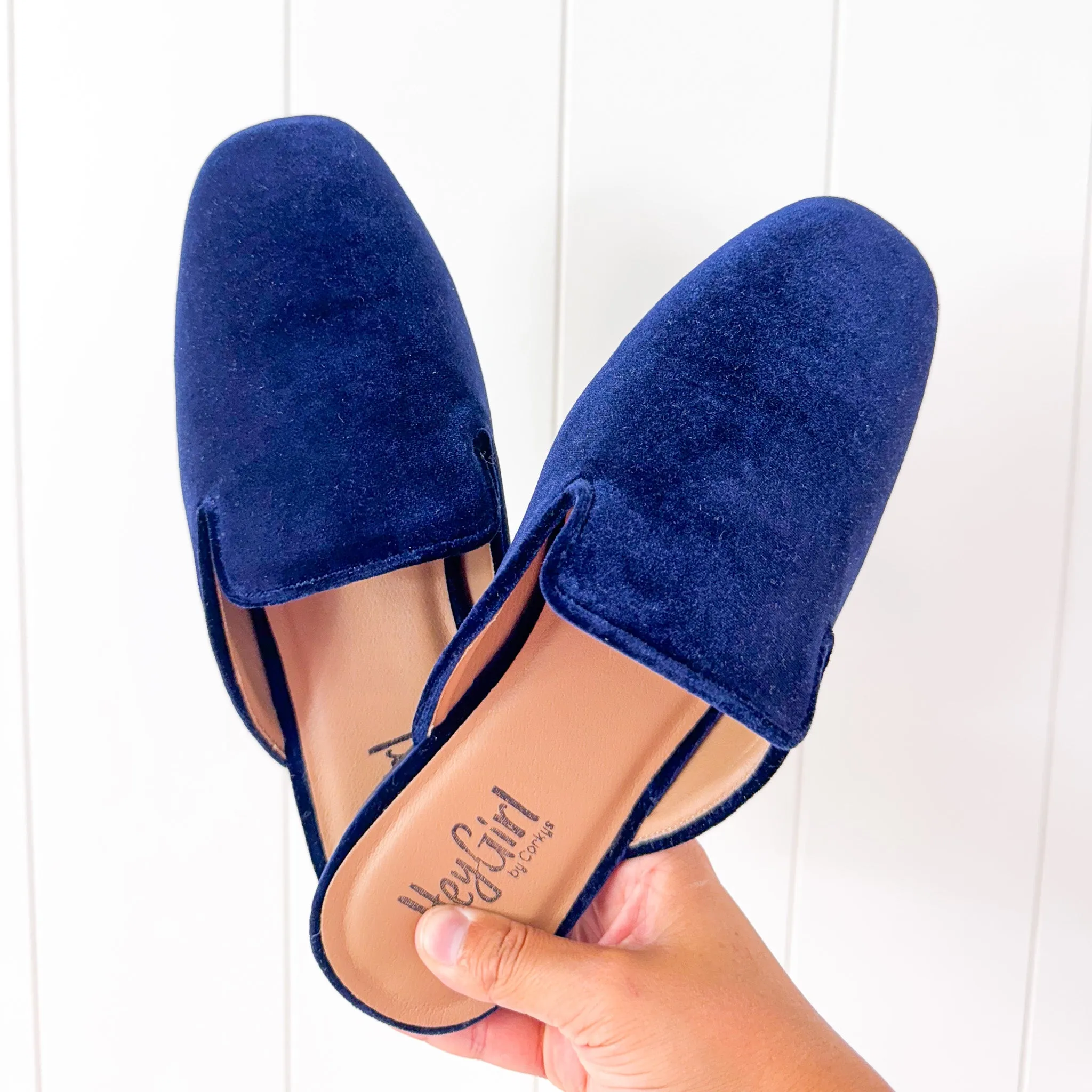 Corky's Spotlight Navy Velvet Slip on Shoes *Final Sale*