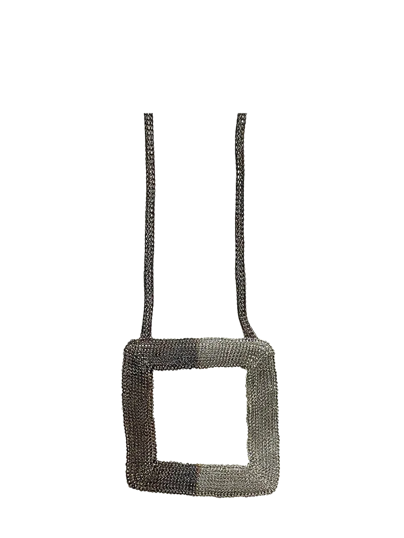 Dark and light grey mesh necklace | RHEA