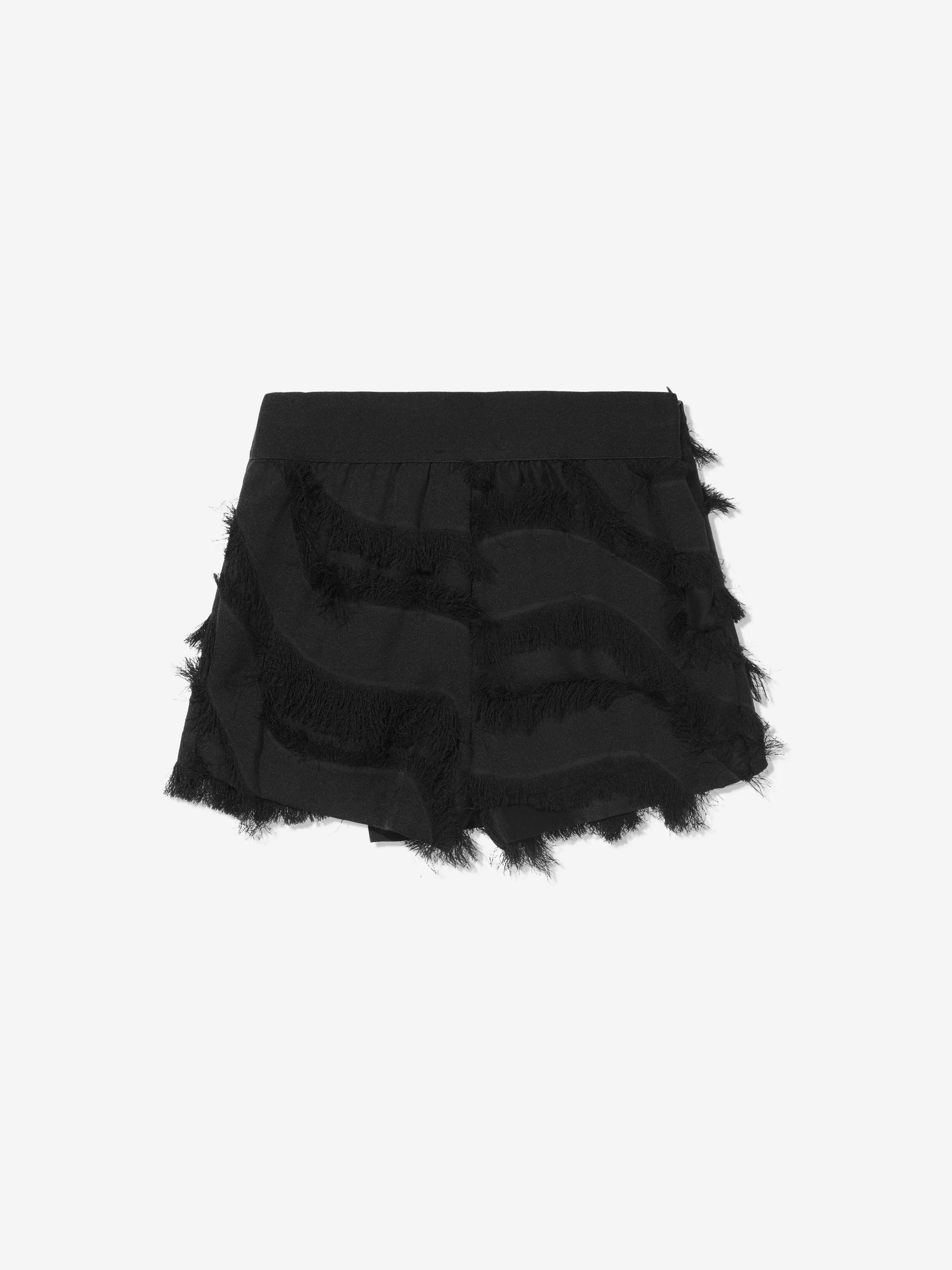 DKNY Girls Fringed Logo Skort In Black