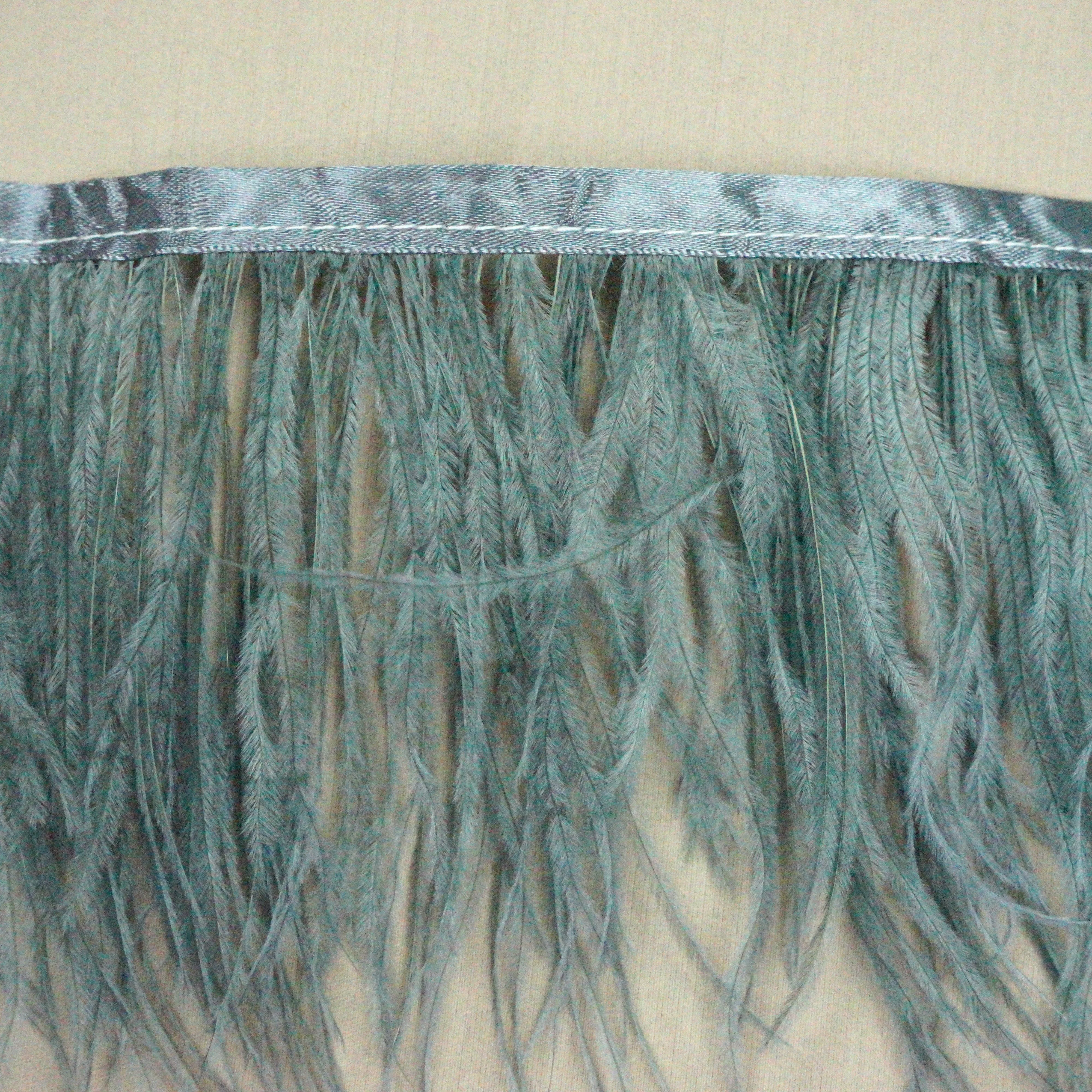 Dusty Teal Ostrich Feather Trim 2 PLY