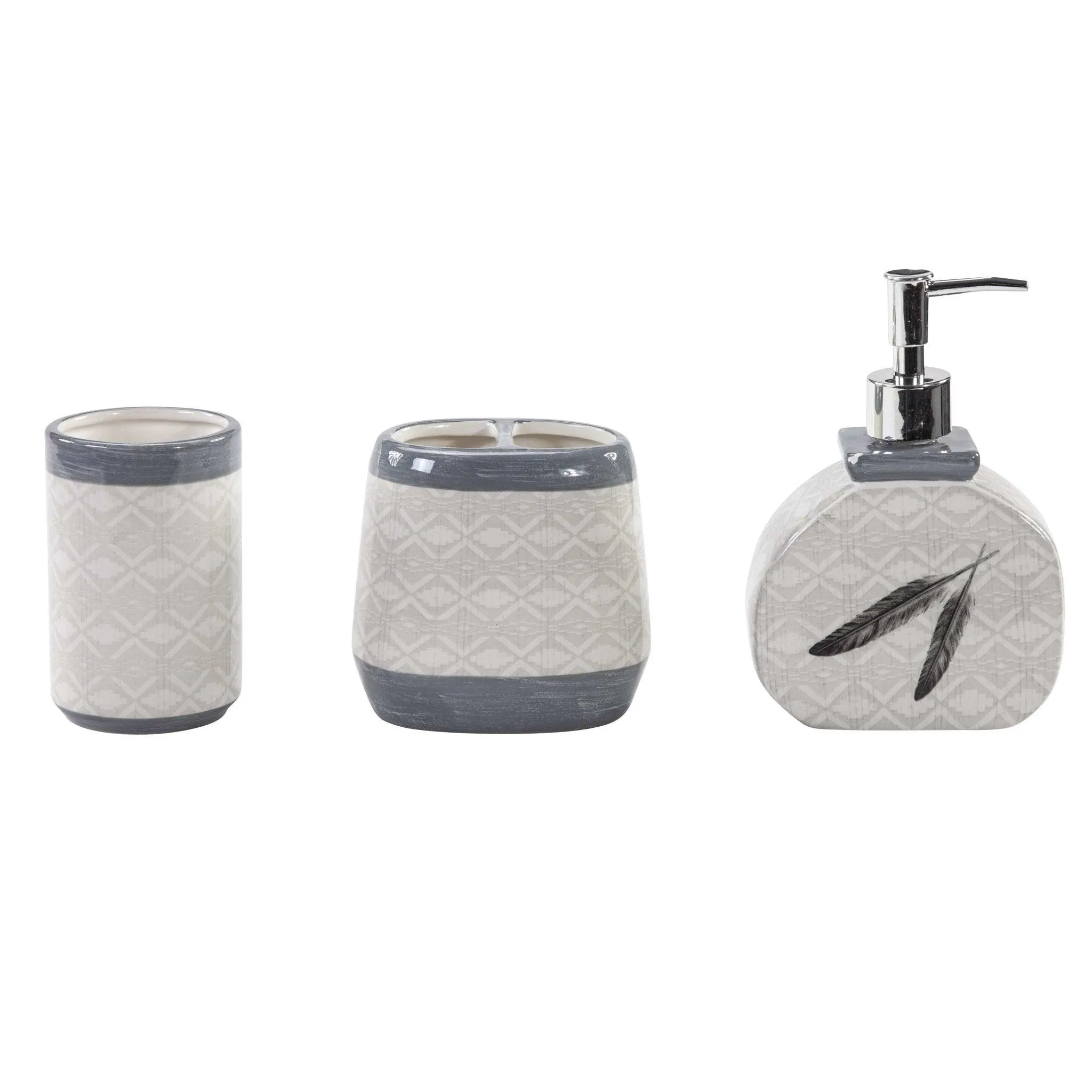 Feathered Design Countertop Bathroom Set