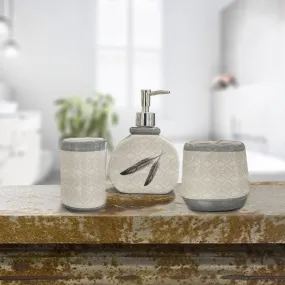 Feathered Design Countertop Bathroom Set