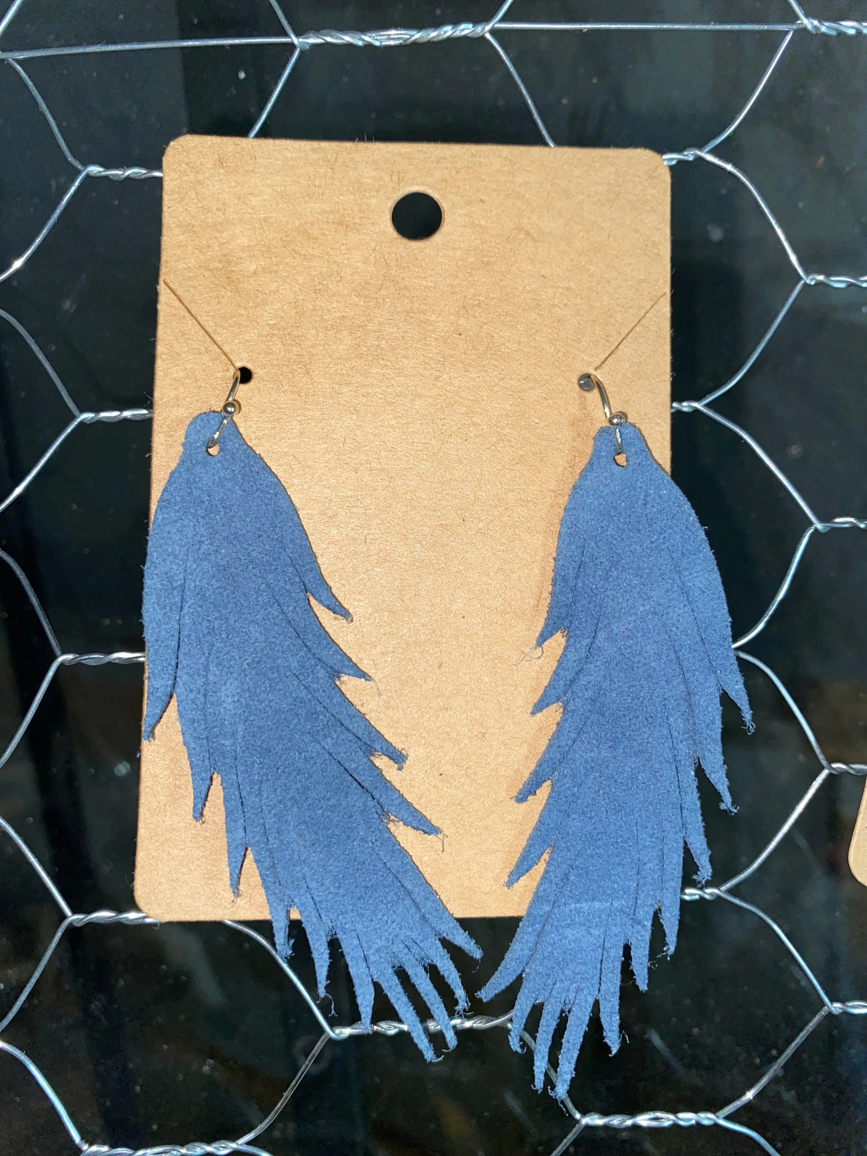 Feathered Leather Earrings