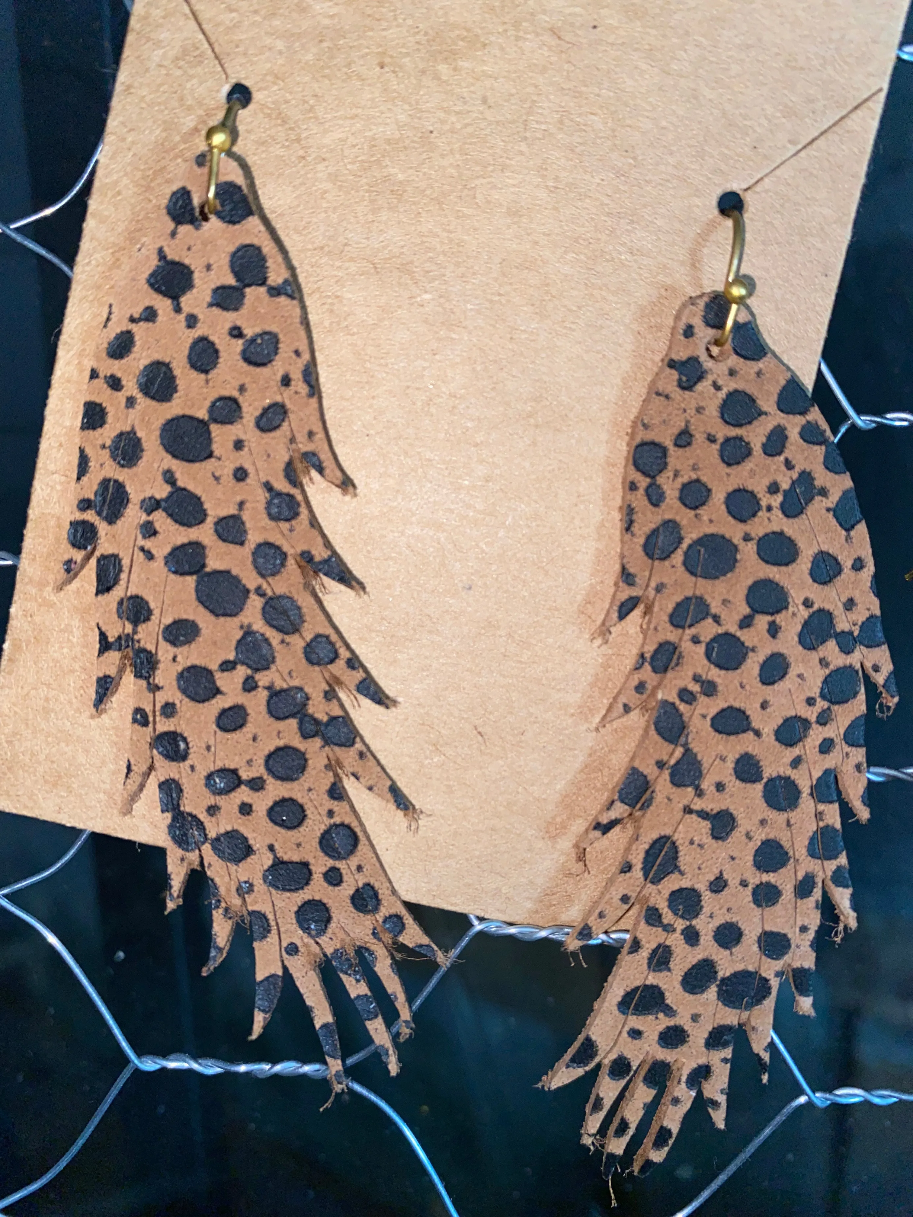 Feathered Leather Earrings