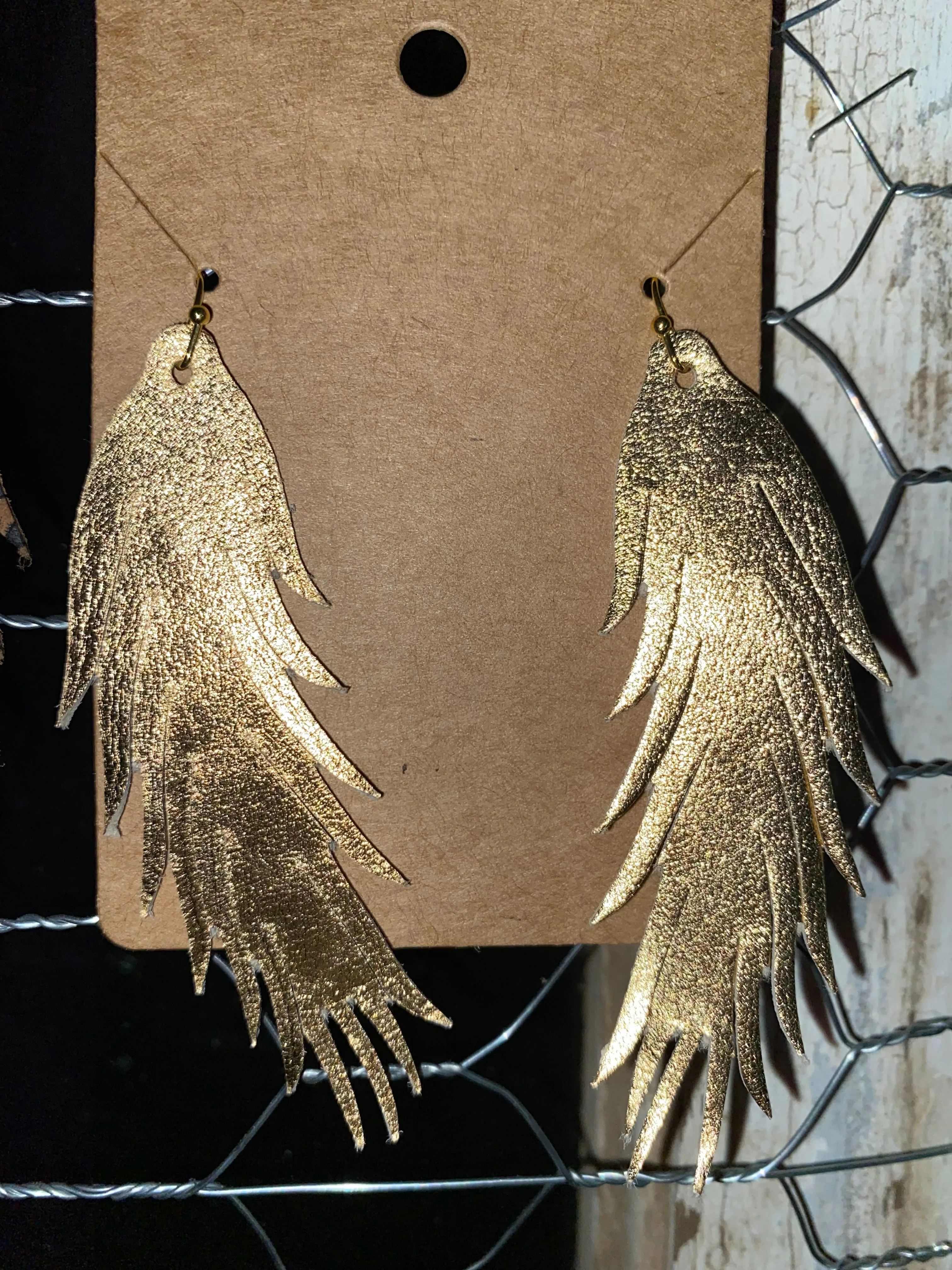 Feathered Leather Earrings