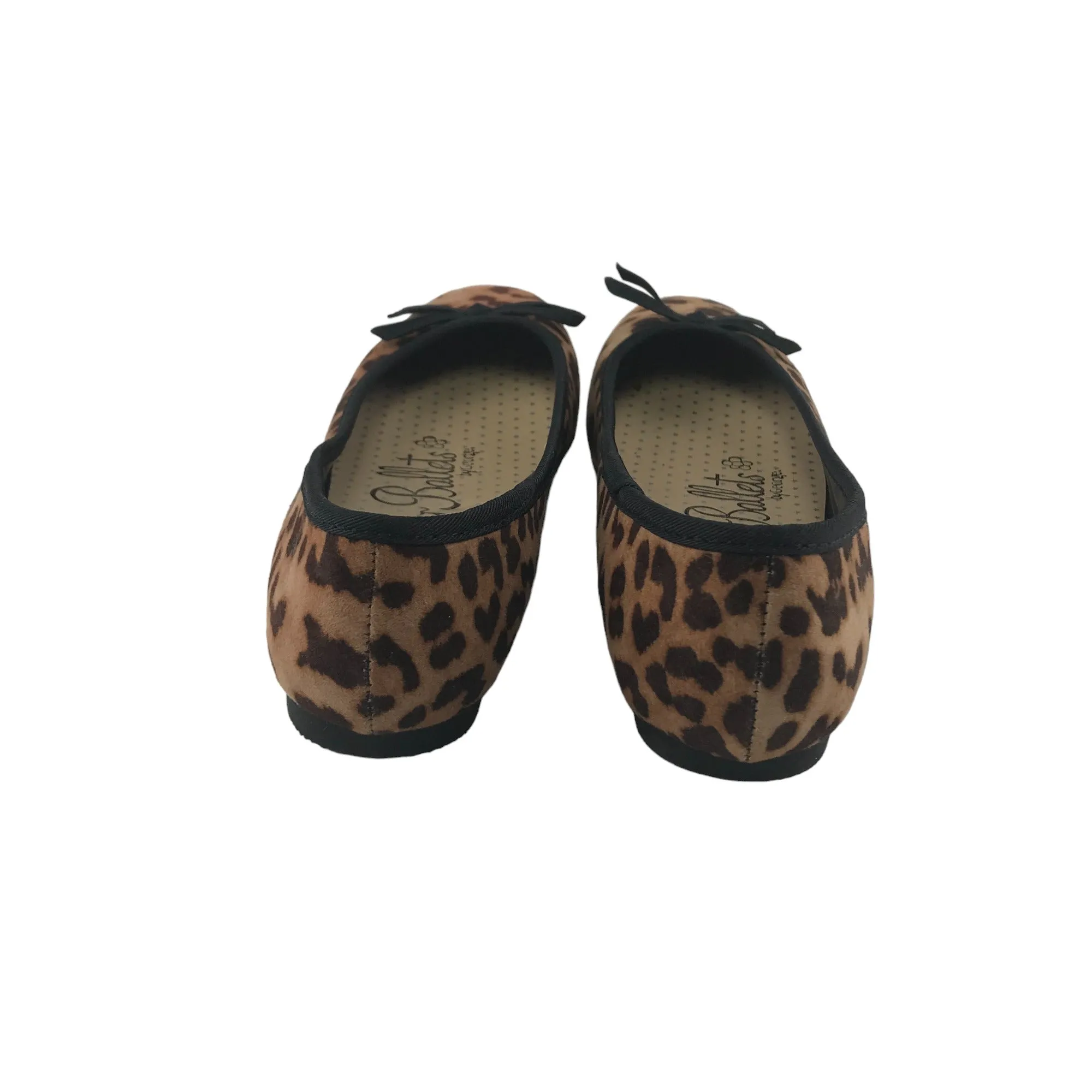 George Ballerinas Shoe Size 2 Brown Leopard Print Flat Pumps