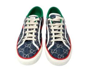 Gucci Denim Monogram Web 1977 Tennis Blue Sneakers